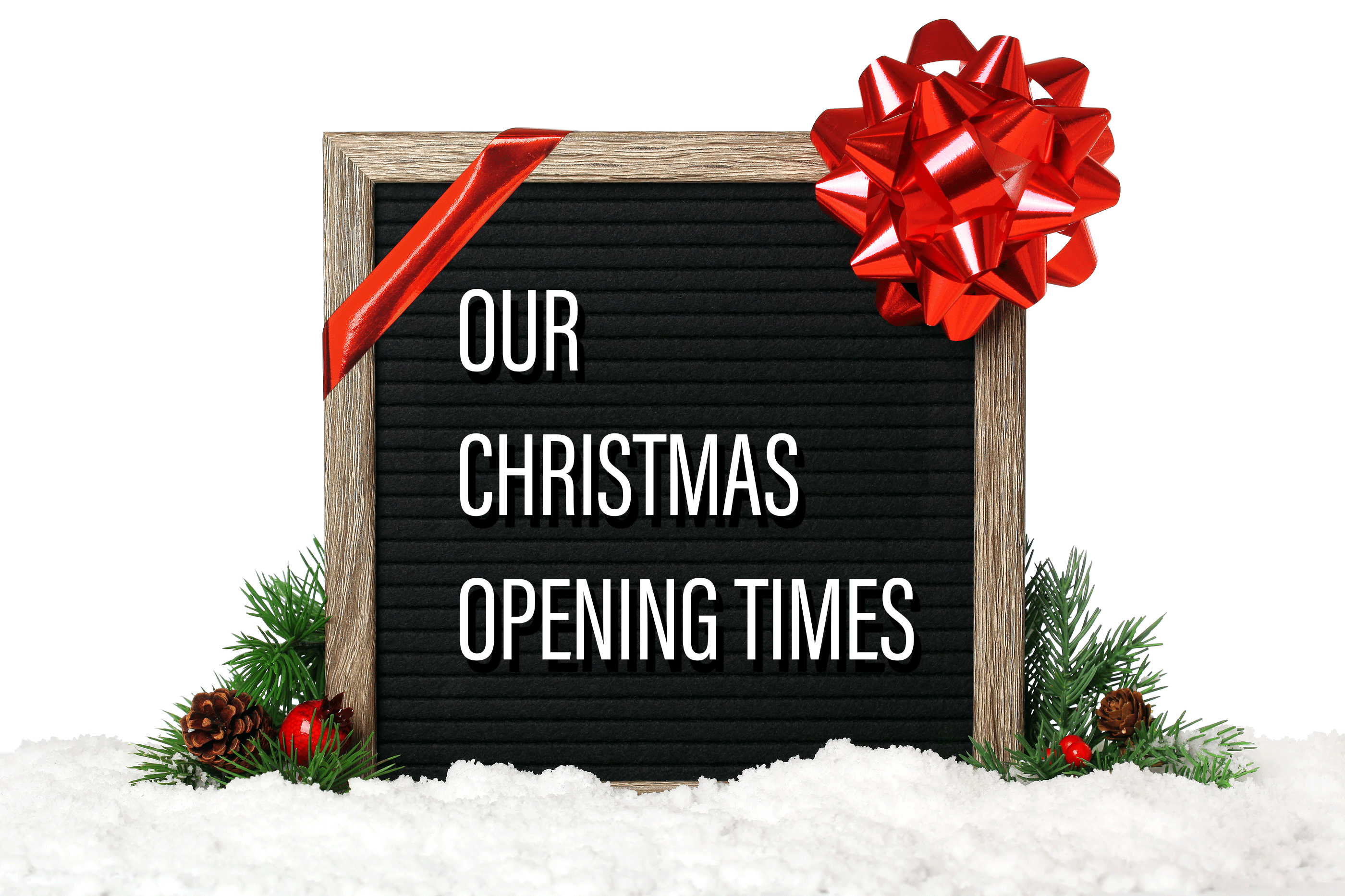Christmas opening times sign